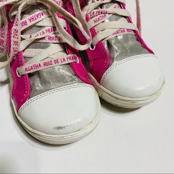 Agatha Ruiz De La Prada little girls size 11 colourful high top sneakers - Picture 3 of 7